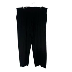 Eileen Fisher Washable Stretch Crepe Straight Leg Pant Black Large Office